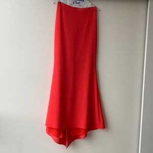 Bright coral mermaid skirt with a slight train